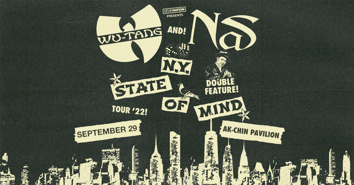 Wu-Tang Clan and Nas NY State of Mind Tour Coming to Phoenix on September 29; Tickets on Sale Now