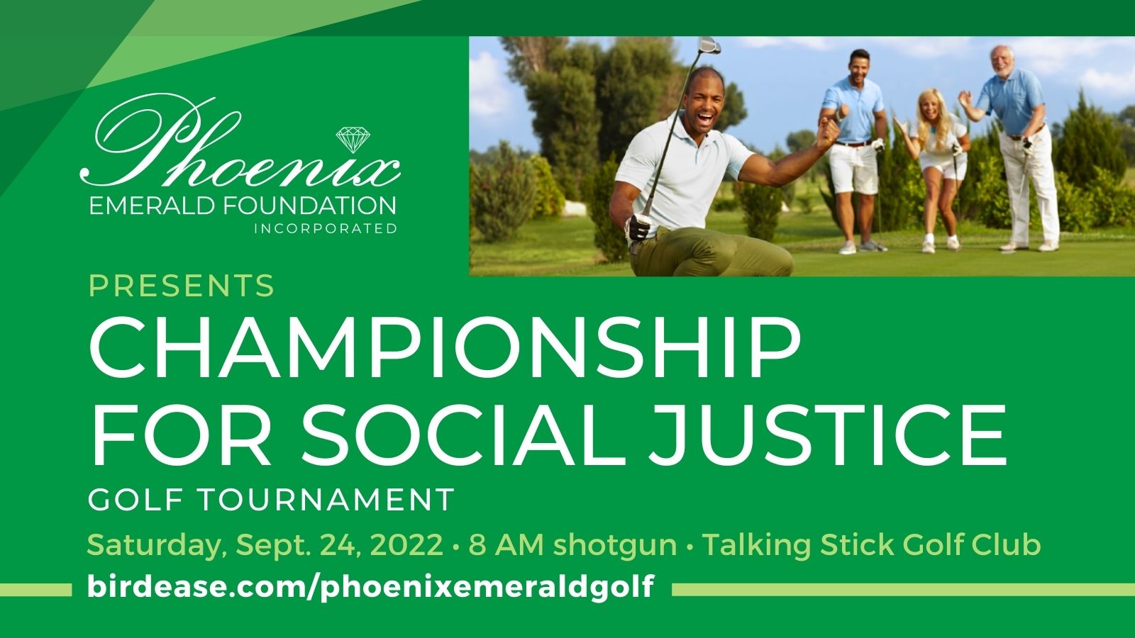 Phoenix Emerald Foundation Presents Championship for Social Justice Golf Tournament Fundraiser on September 24