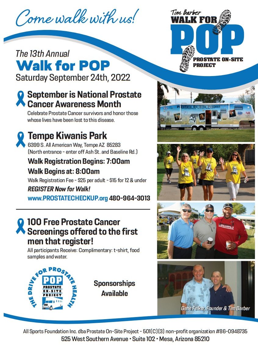 2022 Tim Barber Walk for POP (Prostate OnSite Project) in Tempe on September 24