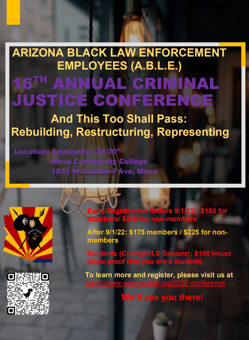 Arizona Black Law Enforcement Employees Criminal Justice Conference on September 28-30